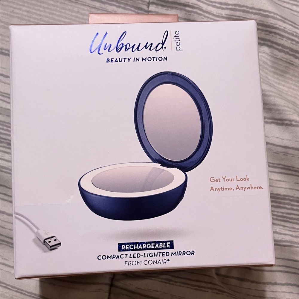 Conair Unbound Petite Rechargeable LED-Lighted Mirror - Blue